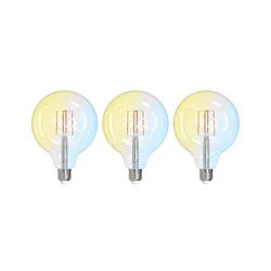 LUUMR Smart LED E27 G125 7W ZigBee Tuya Philips Hue komplet 3 - jasno