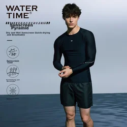 Watertime Muška majica za kupanje, Dugi rukav, Crna