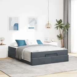 vidaXL Konstrukcija postelje Temno siva 140 x 200 cm Žamet