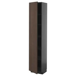 METOD Visoki element s policama, Crnosiva/Sinarp smeđa, 40x37x200 cm