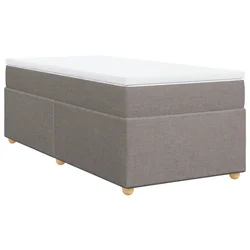 Vidaxl Box spring postelja z vzmetnico taupe 90x200 cm blago