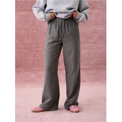 Sinsay - Wide leg pantalone - tamno siva