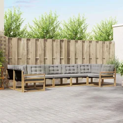 Set vanjskih sofa s jastukom 7 pcs Bijela i svjetlosiva