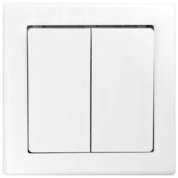 Duwi Dvojno lestensko stikalo 7x7 cm Vgradno stikalo Belo