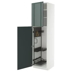 METOD Visoki element-ostava, bela/Kallarp tamna sivozelena visokog sjaja, 60x60x220 cm
