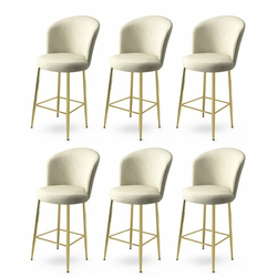 HANAH HOME Set 6 barskih stolica Alte Cream Gold