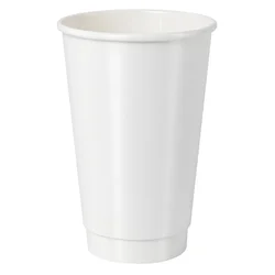 Papirnati lonček, dvostenski, bel, 450 ml, 25 kosov.