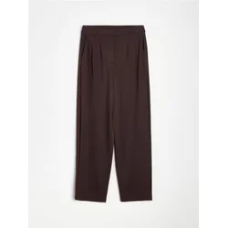 Sinsay - Pantalone barrel leg sa viskozom - tamno braon