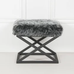 Atelier del Sofa Tabure 50x42x40cm, Crno-Sivo