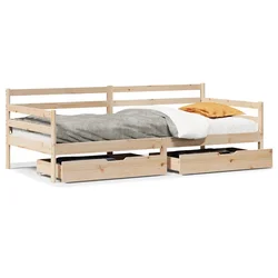 Vidaxl Dnevna postelja s predali bela 80x200 cm trdna borovina