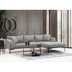 Atelier del Sofa Ugaona garnitura Leo 90x65x255cm Siva