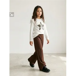 Sinsay - Rebraste wide leg pantalone - braon