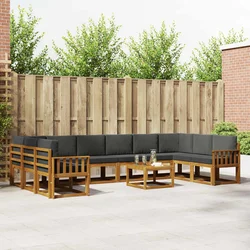 Set vanjskih sofa 11 kom. Prirodna i antracit