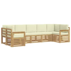 Set vanjskih sofa 6 pcs Bijela i Krem 304 x 128,5 x 73 cm