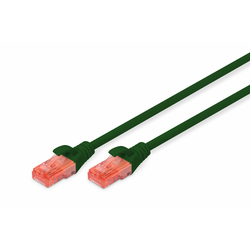 CAT 6, U-UTP patch cord, PVC AWG 26/7, length 0.5 m, color green