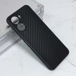 Maska za telefon Carbon fiber za Vivo Y16 crna
