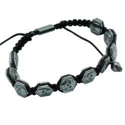 Narukvica Shamballa Hexagon Skulls
