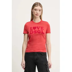 Desigual Majica Love Dsgl 25SWTK10 Rdeča Regular Fit