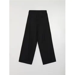 Sinsay - Wide leg pantalone sa viskozom i dodatkom lana - crno