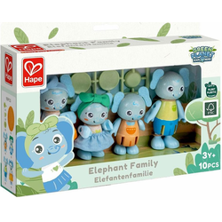 Set drvenih figura Hape - Obitelj slonova, 10 dijelova