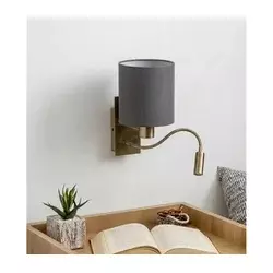 Brilagi - LED fleksibilna zidna lampa NUBILA 1xE27/25W/230V + LED/3W mesing/svetlosiva
