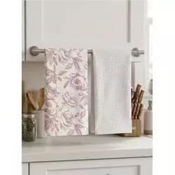 Sinsay - Set kuhinjskih krpa sa pamukom 2 pack - prljavo roze
