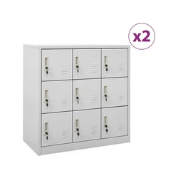 Ormarići s ključem 2 kom svjetlosivi 90 x 45 x 92,5 cm čelični