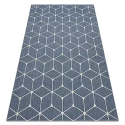 eoshop Preproga FLAT 48721/591 SISAL - 3d kocka modra ( - Velikost: 80x150 cm)
