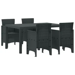 Vrtni set za objed 5 pcs Antracit Polt ratan
