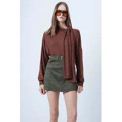 Trend Alacati Stili Ženska bluza Alc-X14653, Braon