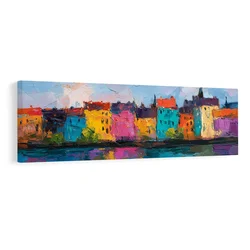 Slika žive barve mestne krajine - 150x50
