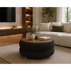 Hanah Home Venüs klub sto O 70 cm, crna
