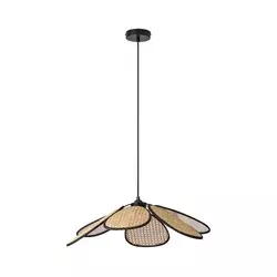 Osram - Luster na sajli DECOR RATTAN 1xE27/15W/230V prečnik 58 cm bež/crna