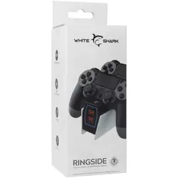 WHITE SHARK Ringside dock za punjenje dva PS4 kontrolera, Crni