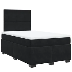 Vidaxl Box spring postelja z vzmetnico črna 120x200 cm žamet