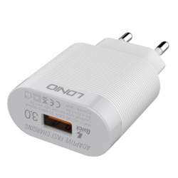 Kucni punjac LDNIO A303Q USB 5V/3A FAST CHARGING QC 3.0 + Type-C kabel beli