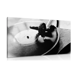 Slika starinski gramofon v črnobeli izvedbi - 30x20