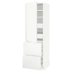 METOD / MAXIMERA Vis.el. s polic/4fiok/vrat/2front, bela/Voxtorp matirano bela, 60x60x200 cm