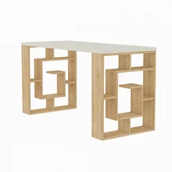 Hanah Home Maze White Oak Radni sto 140x75x60??cm, Beli