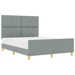 Vidaxl Konstrukcija postelje Svetlo siva 160 x 200 cm blago
