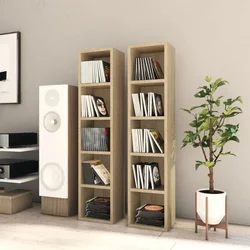 Ormarići za CD-ove 2 kom boja hrasta 21x16x93,5 cm od iverice