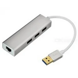 FAST ASIA USB 3.0 - HUB 3port + RJ45 (ž) beli