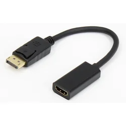 E-GREEN Adapter DisplayPort 1.4(M) - HDMI 2.0(F) kabl 20cm crni (OST05419)
