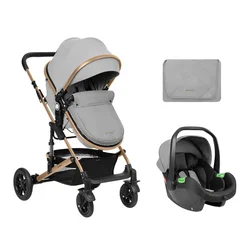 Kikka Boo Kolica Amaia Light Grey premium set 2in1 sa auto sedištem I-Size