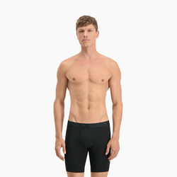 PUMA Sport Mens Microfiber Long Boxers 2 Pack, Black