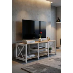 HANAH HOME TV polica TV Unit Shelf White