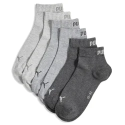 PUMA Quarter Socks Unisex (3-Pack), Clothing, Anthracite/Grey, 43-46