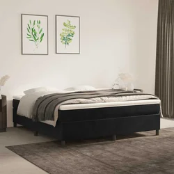 vidaXL Box spring postelja z vzmetnico črna 160x200 cm žamet