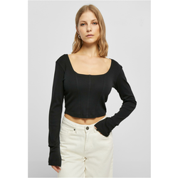 Womens short sleeve Corsage long sleeve, black