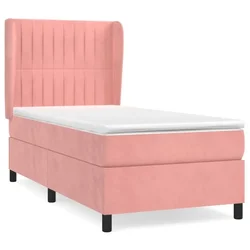 Vidaxl Box spring postelja z vzmetnico roza 90x190 cm žamet